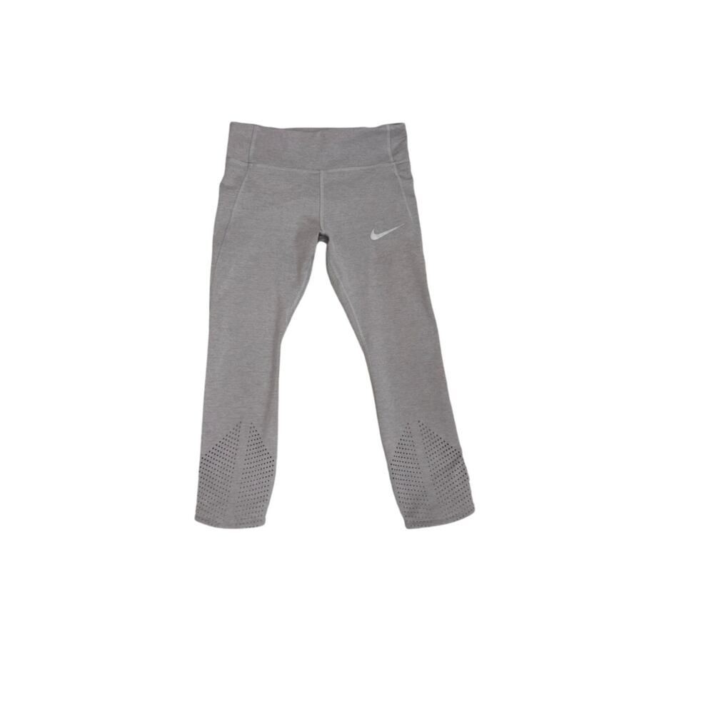 Nike Dri-Fit High Rise Cropped Athletic Activewear Gray Leggings Size Small